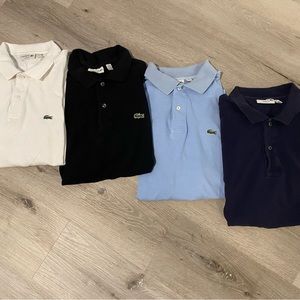 Lacoste Pique Polo Bundle (Colors: Navy, White, Black, Light Blue)